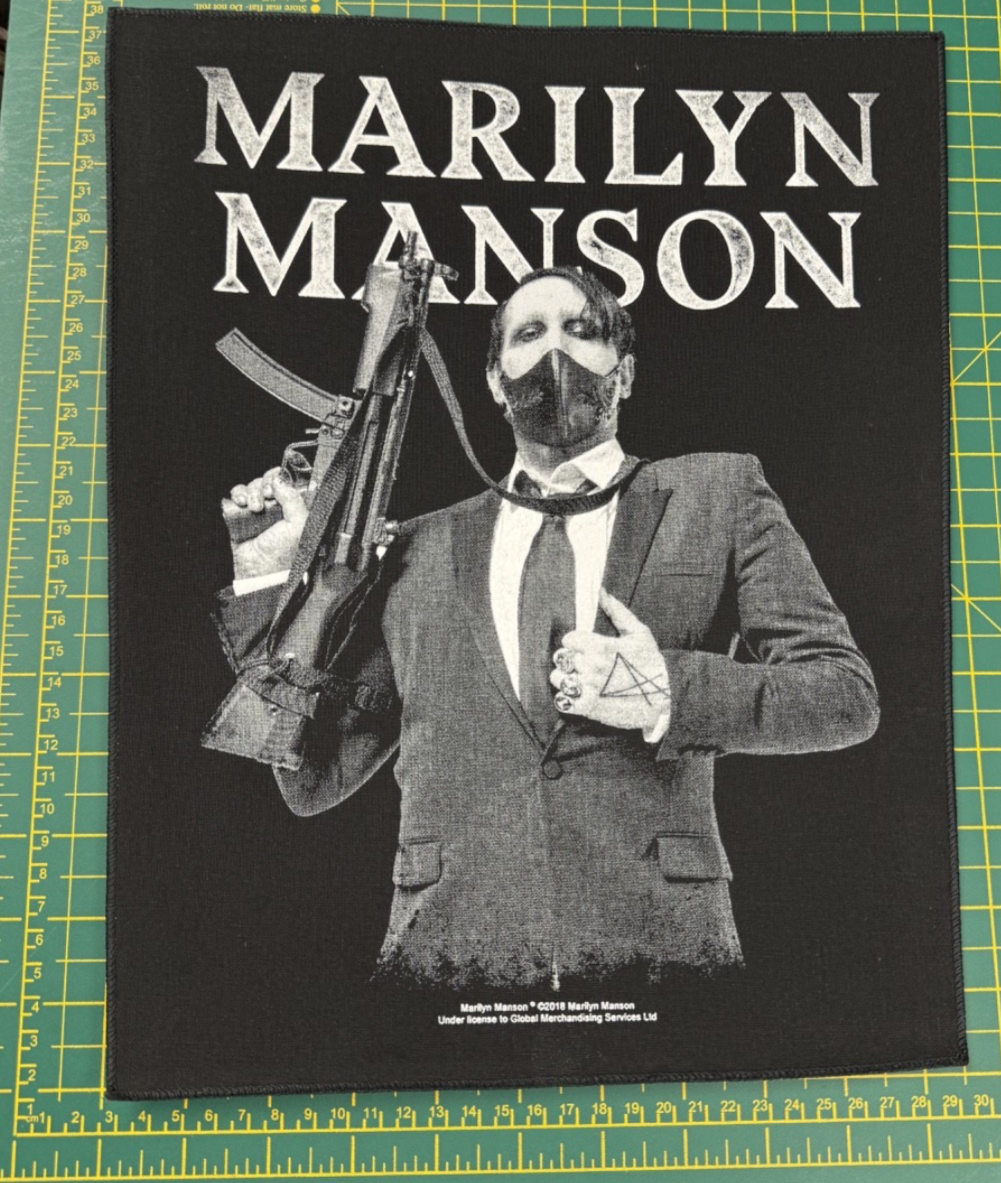 Marilyn Manson Machine Gun Large Size Sew On Back Patch Officially Licensed