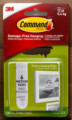 3M Command Medium Picture Hanging Strips, 6 Pack Of 2 Pairs, 12 Lb Hold {56}