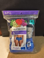 Fruit of the Loom Mens Brief Underwear 6 Pack Mid Rise Size XL 40-42 Multi Color
