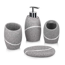 Bathroom Accessory Set,4 Pieces Bathroom Decor Accessories Complete Set Vanity C