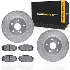 For Toyota Supra 1990-1992 Brake Rotor Set Silver Drilled And Slotted Style