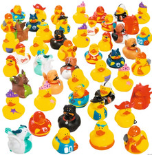 50PC 2" Silly Character Yellow Rubber Ducks Assortment Party Favors Free Ship US