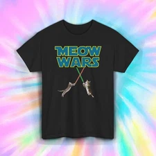 Meow Wars Cat Shirt | Funny Star Galaxy Parody Space Graphic Tee S-5XL