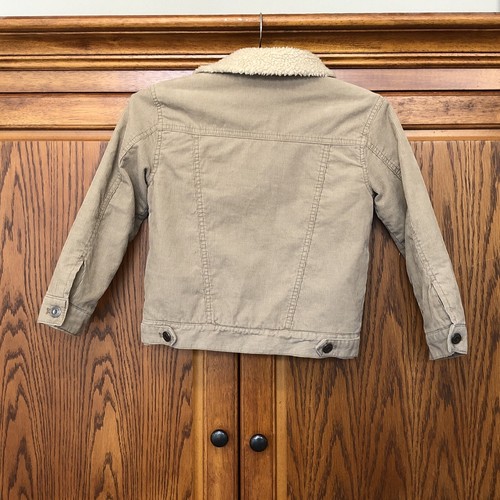 Crazy 8 Boy's Beige Corduroy Jacket Fleece Lined, Size S (5-6) - Picture 2 of 7