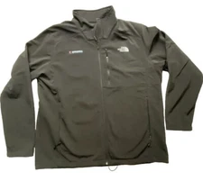 The North Face Windwall Full Zip Jacket Mens Large L Black Kitchell Company Logo