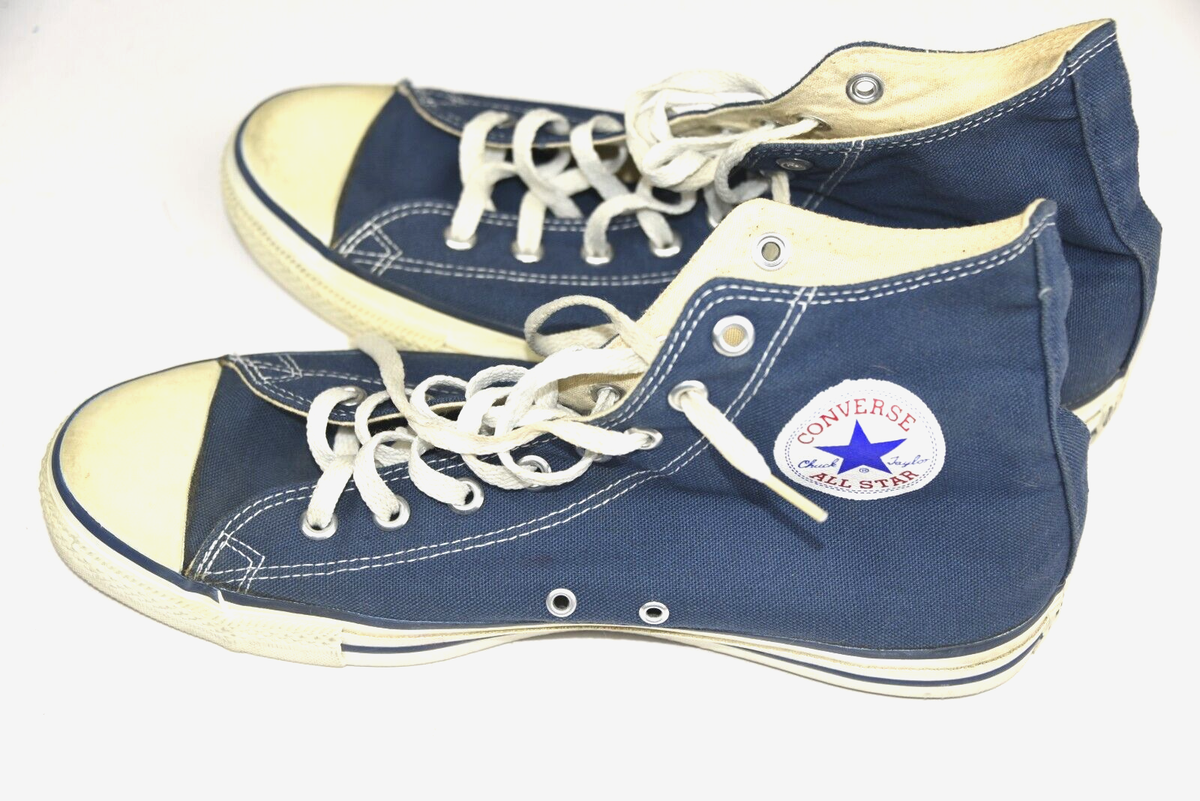 Vtg Converse NAVY BLUE “CHUCK TAYLOR ALL STAR HI” X9622 Made In