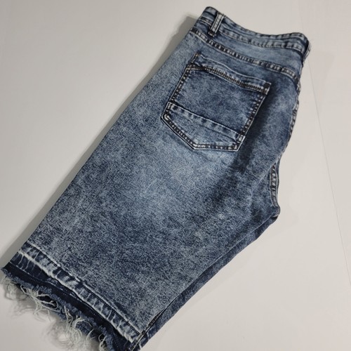 Rox Jean Shorts Sz 36 Hand Crafted Dark Blue Distressed 23.5" Long - Picture 4 of 9