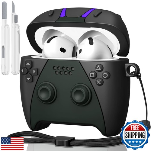 KOREDA for AirPods 4 Case Cover with Cleaner Kit, Cute Funny 3D Game Controll