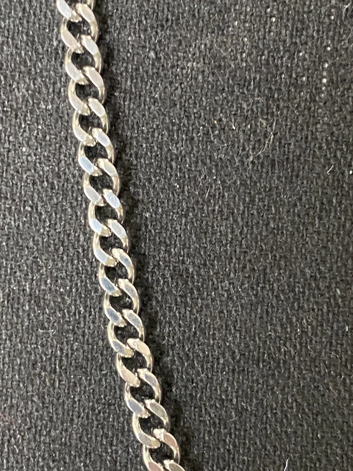 CADENA BORDILLO ACERO INOXIDABLE 316L 24” con PULSERA DE ESLABONES DE ACERO INOXIDABLE Y GOMA 7,75” Foto 4 de 4