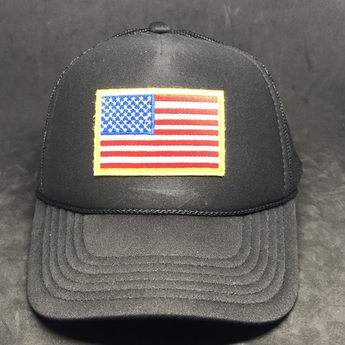 Vintage USA American Flag Patch Hat Trucker Cap Rope Hat Foam United States Used - Picture 14 of 17