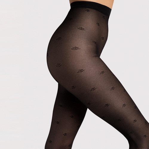 Fiore Lea silky tights with a trendy floral motif delicate shimmer 30 Den - Picture 9 of 12