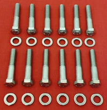 PONTIAC STOCK EXHAUST MANIFOLD BOLTS KIT V8 326 350 400 455 GTO STAINLESS STEEL