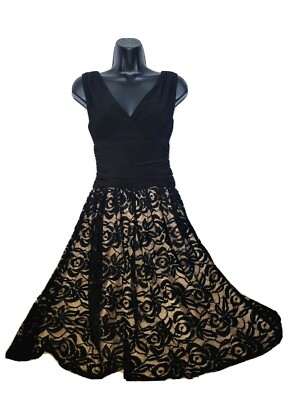 Collection by Dress Barn Black Lace Overlay Sleeveless Cocktail