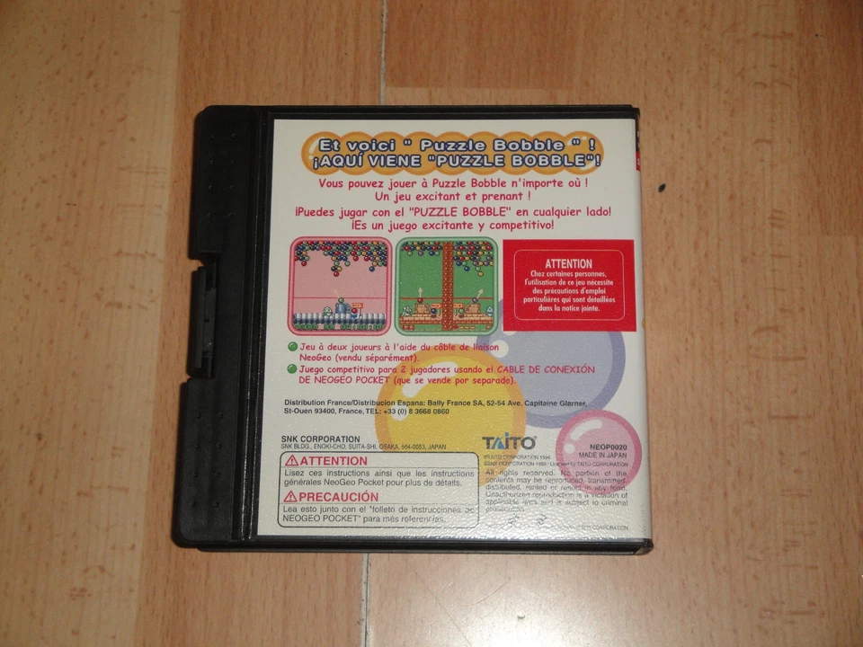 PUZZLE BOBBLE MINI NEO GEO POCKET COLOR DE SNK MANUAL IN SPAIN - FRANCE NEW - Imagen 3 de 3