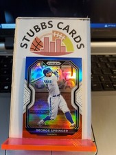 2021 Panini Prizm 185 George Springer Red White Blue Jays Baseball Card