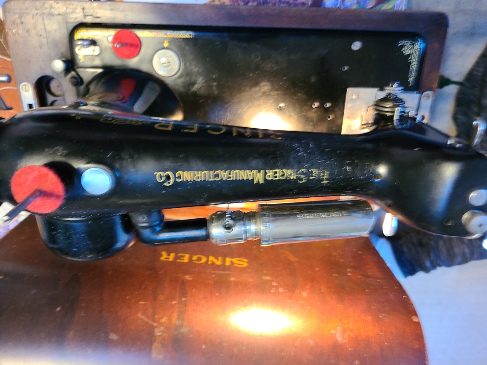 1927 SINGER 101? Knee Lever SEWING MACHINE ALUMINUM, Works, Bar Instead