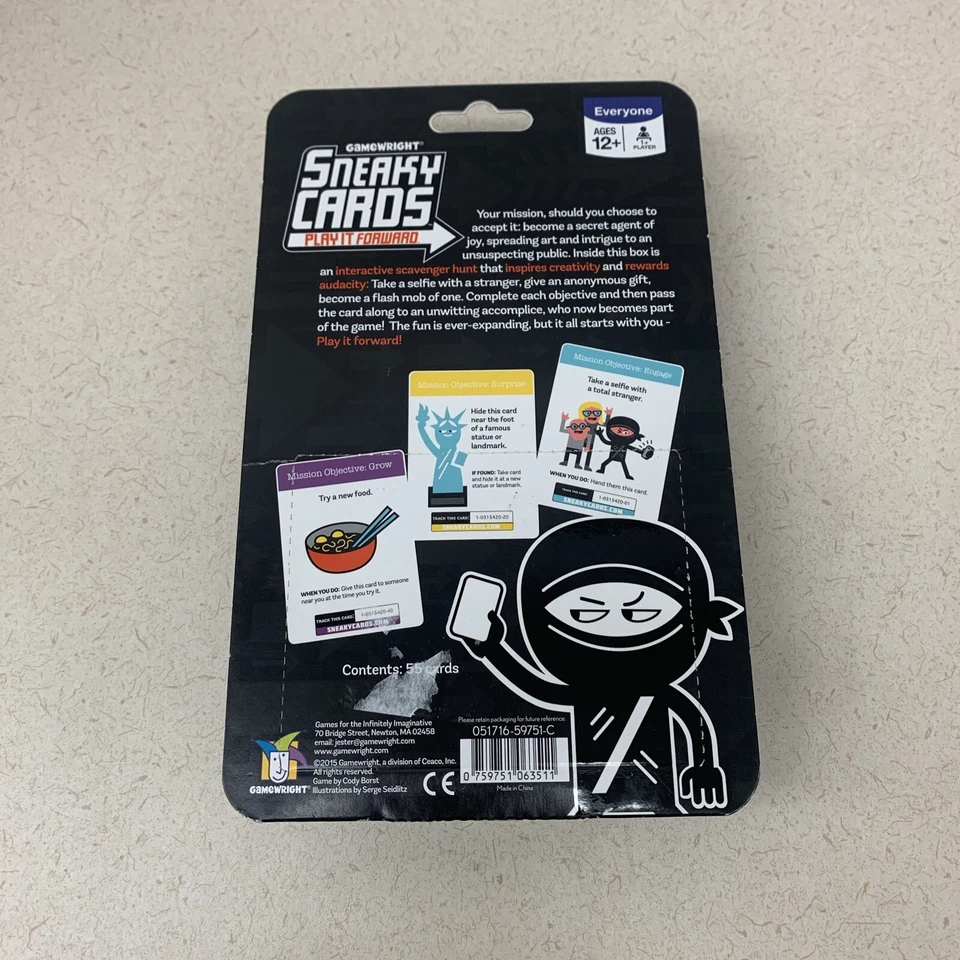 NEW Gamewright Play It Forward Scavenger Hunt Sneaky Cards Complete Game SEALED - Image 2 of 3