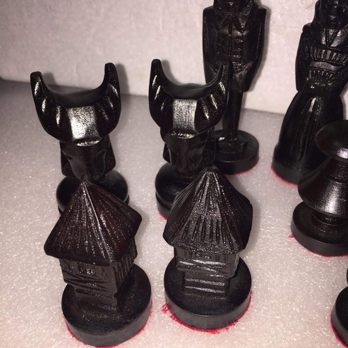 Vtg Exotic Wooden Hand carved Maria Clara Philippine Chess Set Pieces - Picture 7 of 20