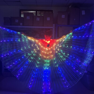 Light Up LED Isis Wings Belly Dance Carnival Halloween Party Rave LED Costumes
