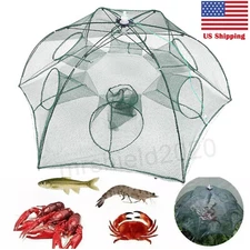 1x Fishing Bait Trap Net Fish Cast Cage Crab Minnow Crawdad Shrimp Foldable