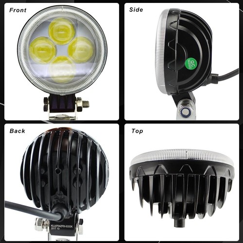 8000K LED Pods 3" Round Work Light with 4D Lens (2x Spot Light and 1x Harness) - Picture 3 of 7