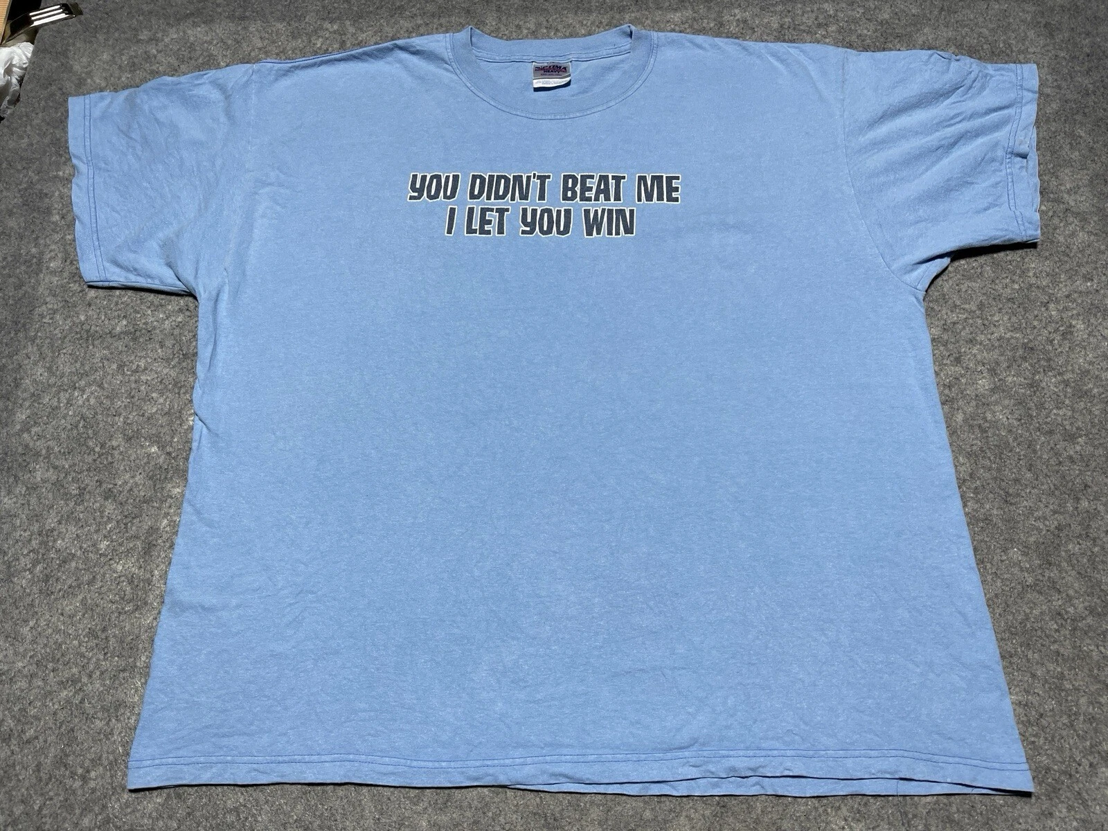 VIntage Optima YOU DIDN'T BEAT ME I LET YOU WIN Blue Baggy 2XL Shirt Y2K