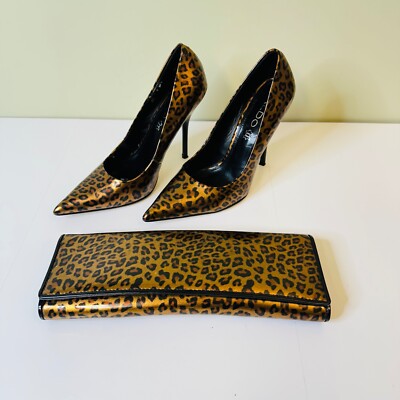 ALDO Women's Heels Size Leopard Print Patent Leather Shoes 38