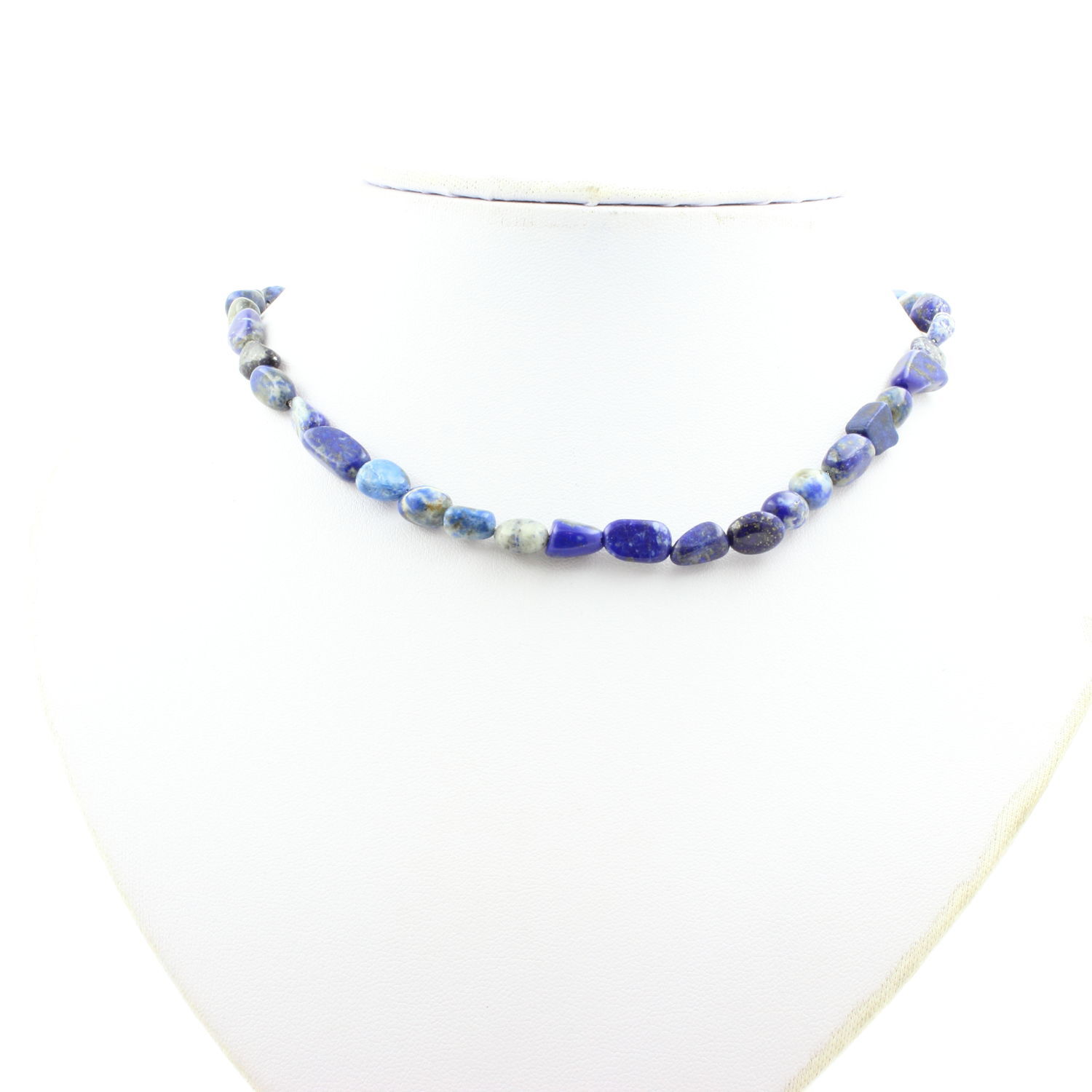 Collier en lapis lazuli du Pakistan et acier inoxydable pour style bohème chic