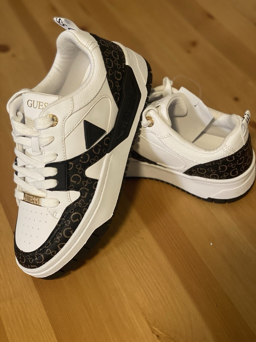 WG Guess スパイクシューズ ホワイト/ブラック Guess Women Black And White Sneaker Size 8 Wgharren-c | eBay