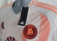 Adidas AS Roma Soccer 24/25 Away Jersey Men's Large Slim Fit Orange NEW