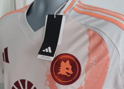 Adidas AS Roma Soccer 24/25 Away Jersey Men's Large Slim Fit Orange NEW ...