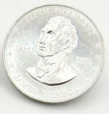 Vintage James Monroe Mon Shell Game Token Mr. President 1968-1969 Franklin Mint