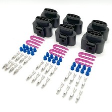 Juego de 6 piezas de reparación de terminales y sellos conector enchufe hembra bobina VW Mk4 Audi VR6