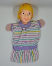 Vintage Woman In Striped Dress W Purple Collar Hand Puppet Learning Resources