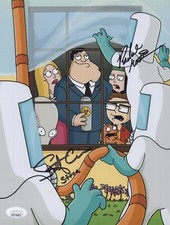 RACHEL MACFARLANE & SCOTT GRIMES Signed AMERICAN DAD 8x10 Photo JSA COA CERT