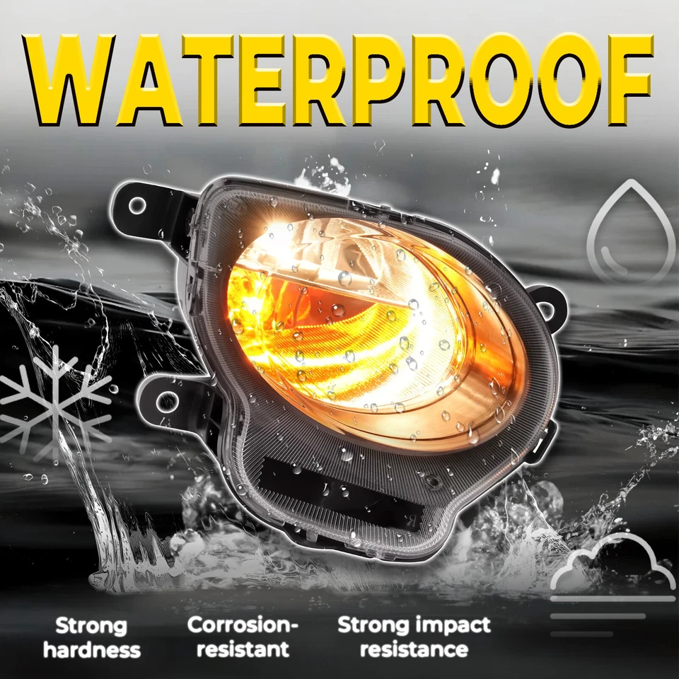 For Fiat 500 2012-2017 Clear Lens Front Right + Left Turn Signal Parking Lights - Image 3 of 4