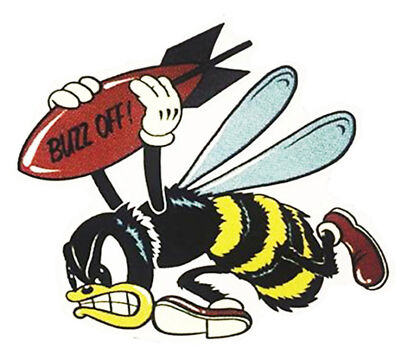 Aufkleber Killerbiene mit Bombe 7,5 x 7 cm Killer Bee with Bomb Decal Sticker
