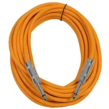 25 Foot Orange TS to TS Patch Cable PA/DJ Cord 1/4 Inch TS Mono