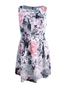 calvin klein floral fit and flare dress