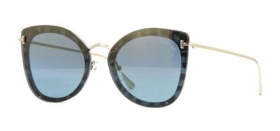Tom Ford Charlotte FT0657 55X Sonnenbrille blau Havanna/blau hellgold verspiegelt 57 mm