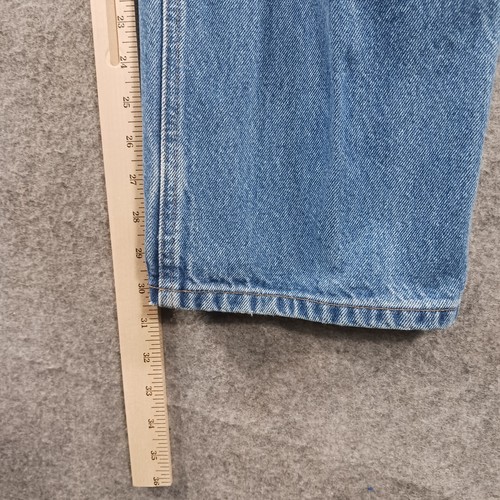 Carhartt Jeans Mens Size 42x32 Relaxed Fit Work Blue Jeans Distressed - Picture 7 of 13