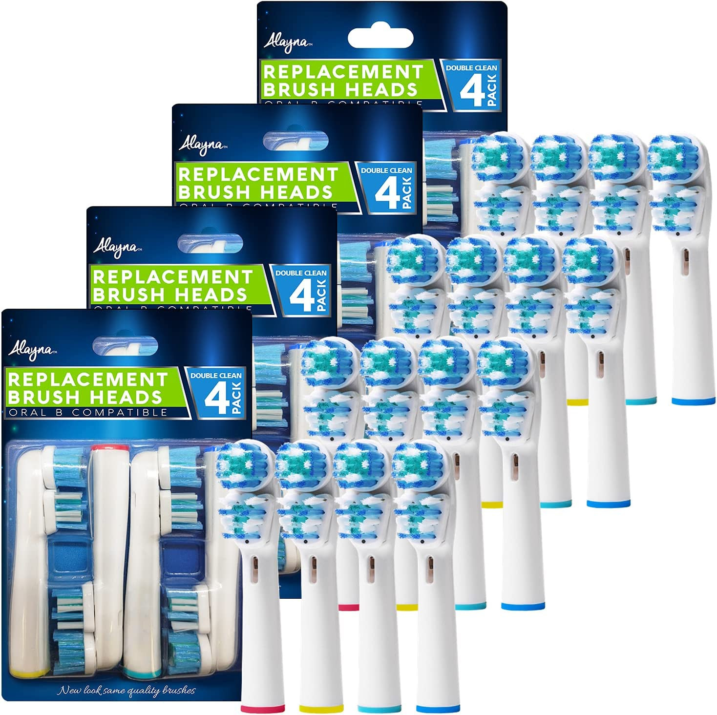 Replacement Brush Heads Compatible with Oral B- Double Clean