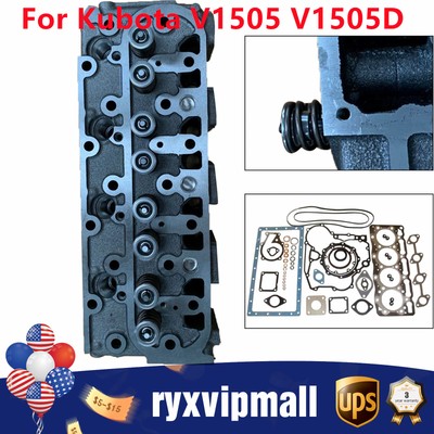 V1505 Complete Cylinder Head & Full Gasket Kit Kubota V1505E V1505D V1505 V1505T