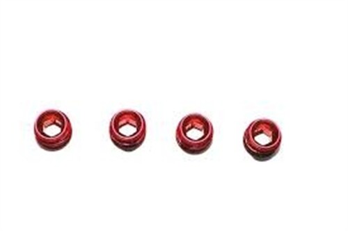 For Traxxas Mini E-Revo-ALLOY COLLARS W/SEALING WASHERS FOR ERV021-4 PCS-RED - Picture 1 of 1