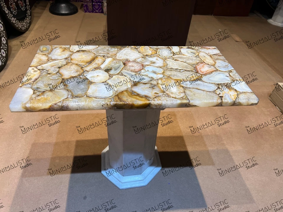 Natural Agate Table Top| Side Table Top | Coffee Table Top ( Customisable ) - Image 3 of 4