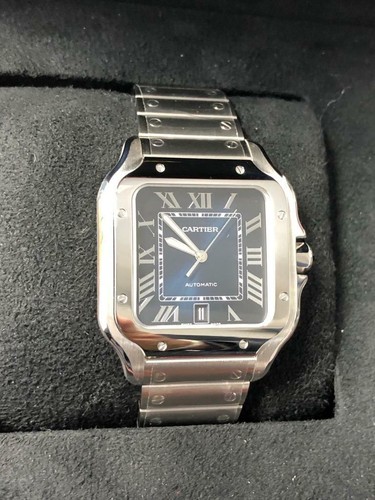 Cartier Santos Large Size Blue Dial 