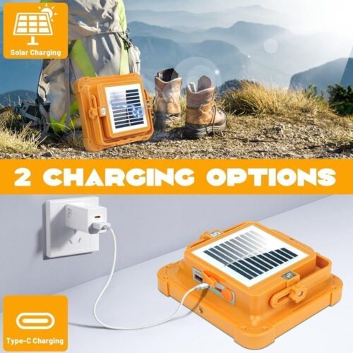 3000W Portable Solar Rechargeable LED Work Light Camping Garage Flood Light IP66 - Picture 7 of 12