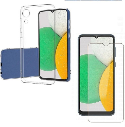 For SAMSUNG GALAXY A03 CORE TEMPERED GLASS SCREEN PROTECTOR + CLEAR TPU GEL CASE - 第 1/12 張圖片
