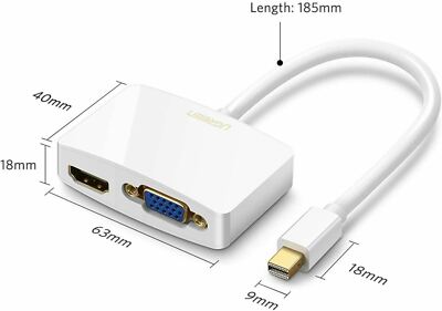 Ugreen Mini Displayport Adapter Thunderbolt to HDMI VGA Converter for Macbook RV