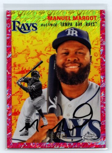 2023 Topps Chrome Platinum Manuel Margot Fuchsia Lava Refractors #394 SN #/100